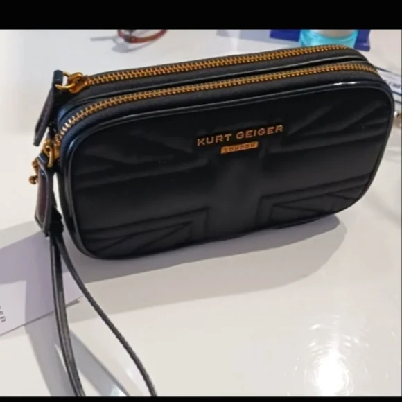 Kurt Geiger Nylon Wristlet Crossbody Union Jack - Picture 1 of 8